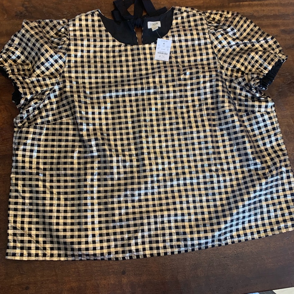 J Crew NWT gold and black blouse sz 3x